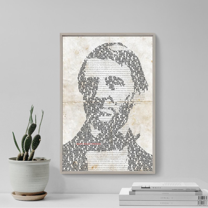 RALPH WALDO EMERSON Typographic Poster - Original Art Print Photo Gift Wall Decor Home Decor Common Sense Self Reliance Bild 1