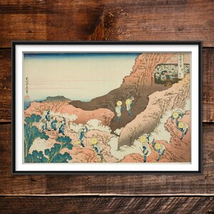 Katsushika Hokusai - Groups of Mountain Climbers (1833) - Painting Photo Poster Print Art Gift Japan Ukiyo-e Thirty Six Views of Mount Fuji