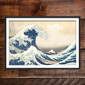 Hokusai - The Great Wave off Kanagawa (1832) - Classic Painting Photo Poster Print Art Gift Japanese Japan katsushika Hokusai