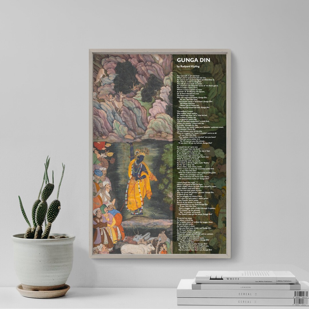 Rudyard Kipling Poem Gunga Din Krishna Edition Poster Original Art