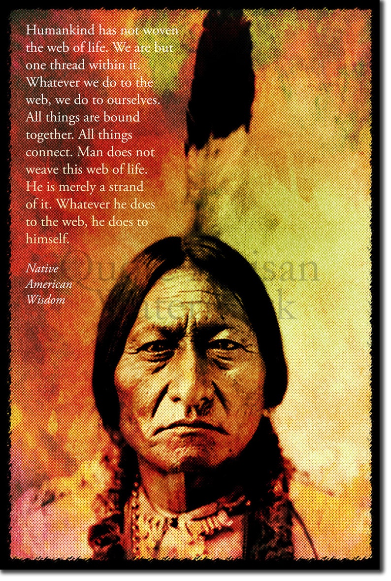 Native American Indian Quote Poster the  of Etsy