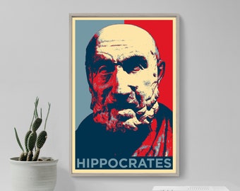 Hippocrates Original Art Print - Photo Poster Gift Home Wall Decor - Hope Greek, Philosophy Medicine Hippocratic Oath Doctor