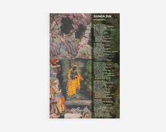 Rudyard Kipling Poem - Gunga Din - Krishna - Art Print Poster Painting - Museum Quality Giclee Home Wall Décor