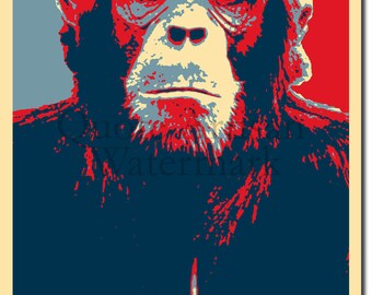 Chimp Original Art Print - Photo Poster Gift