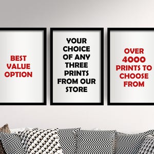 Your Choice of Any Three Art Prints From Our Store - Paintings, Photo, Poster, Wall Art, Gift, Giclée, Museum Quality, Best Value Option