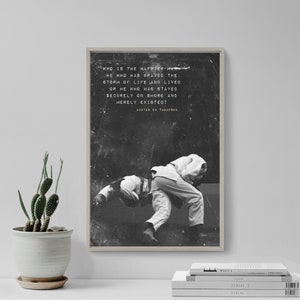 Judo Motivational Poster 01 &quot;Who is the happier man?&quot; Original Art Print - Photo Gift Motivation Quote