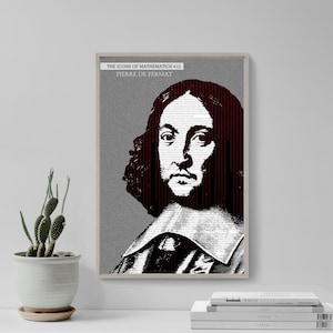 Pierre de Fermat - The Icons of Mathematics #12 - Art Print Poster Wall Home Decor Economics Gift Maths Mathematician Physics Student