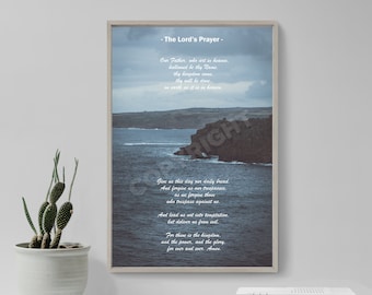 The Lords Prayer Poem - Art Print Poster Gift Photo Quote Wall Home Decor - Motivation Inspiration Motivational God Christian