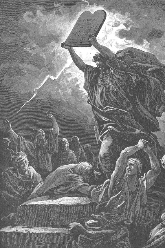 Il Monte Su Cui Mosè Ricevette Le Tavole Della Legge Gustave Dore Mosè rompe le tavole della legge 1866 - Etsy Italia