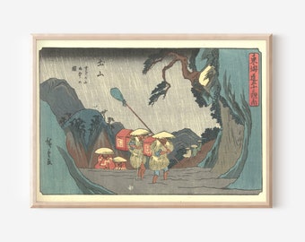 Utagawa Hiroshige - Ushiwakamaru Defeats Musashibo Benkei at Gojo Bridge (1834) - Painting Poster Print Art Gift Giclée Ukiyo-e