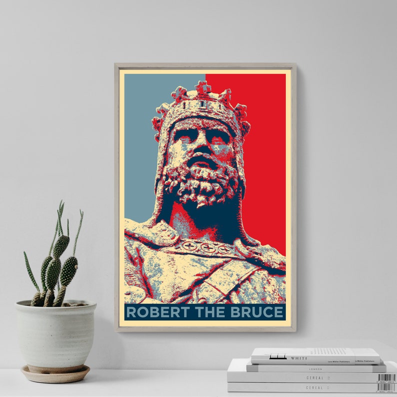 Robert The Bruce Original Art Print Photo Poster Gift Wall Decor Hope Portrait, Robert I, King of Scotland, William Wallace afbeelding 1