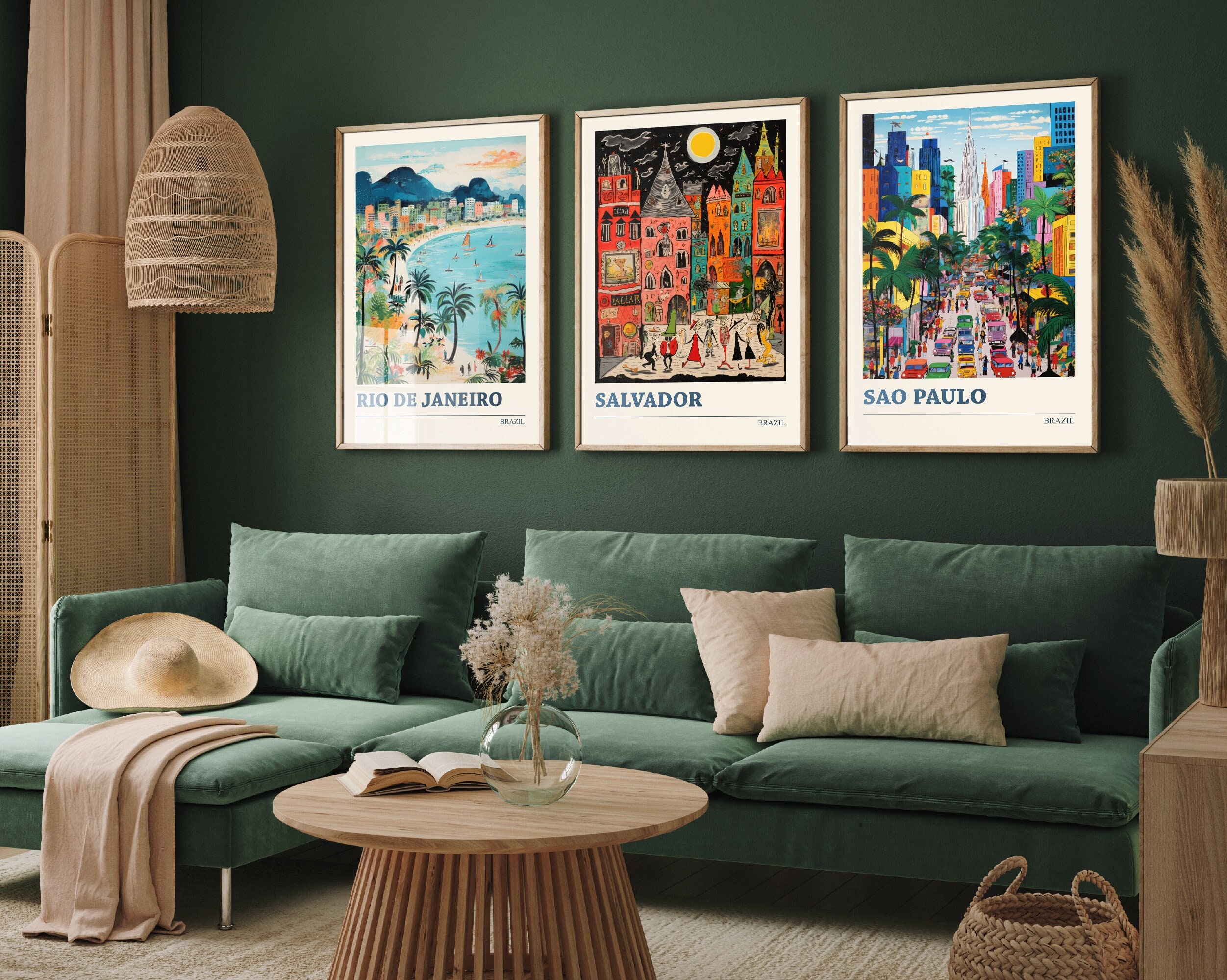 Posters De Rios Set of Three Brazil Travel Posters - Rio De Janeiro, Salvador, Sao ...