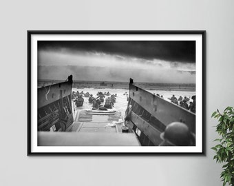 Into the Jaws of Death (1944) - Vintage Photograph, Photo, Poster, Print, Art Gift, Decor World War II Photo WW2 WWII 2 Two  Omaha Beach