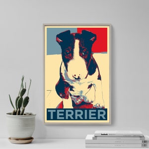 Bull Terrier Original Art Print - Photo Poster Gift Wall Home Decor - Hope Animal Lover Breed Canine Family Bulldog Dog