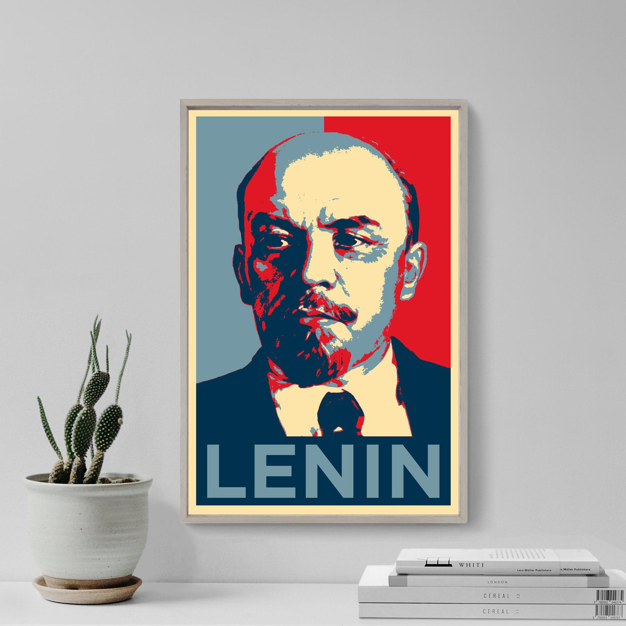 Vladimir Lenin Original Art Print - Photo Poster Gift Hope Parody
