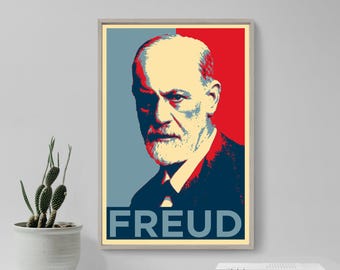 Sigmund Freud Art Print - Photo Poster Gift Wall Decor - Hope Portrait, Psychoanalysis, Therapy, Psychiatry, Psychology