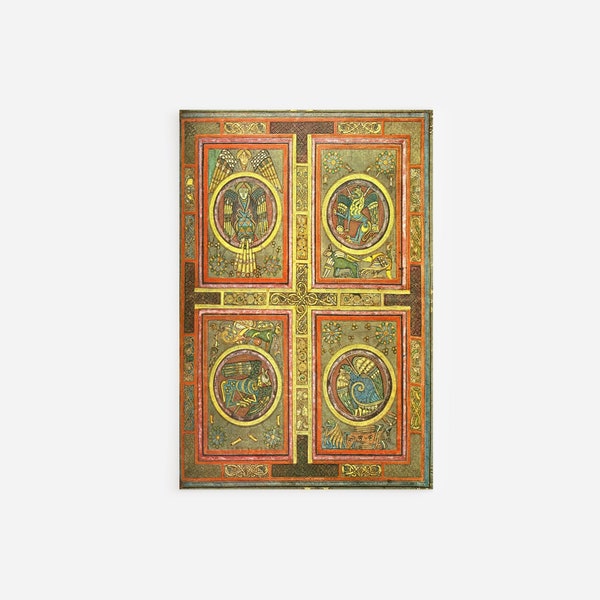 Book of Kells - Four Evangelists - Art Print Poster Painting - Museum Quality Giclee Home Wall Décor