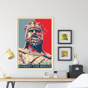 Robert The Bruce Original Art Print Photo Poster Gift Wall Decor Hope Portrait, Robert I, King of Scotland, William Wallace afbeelding 2