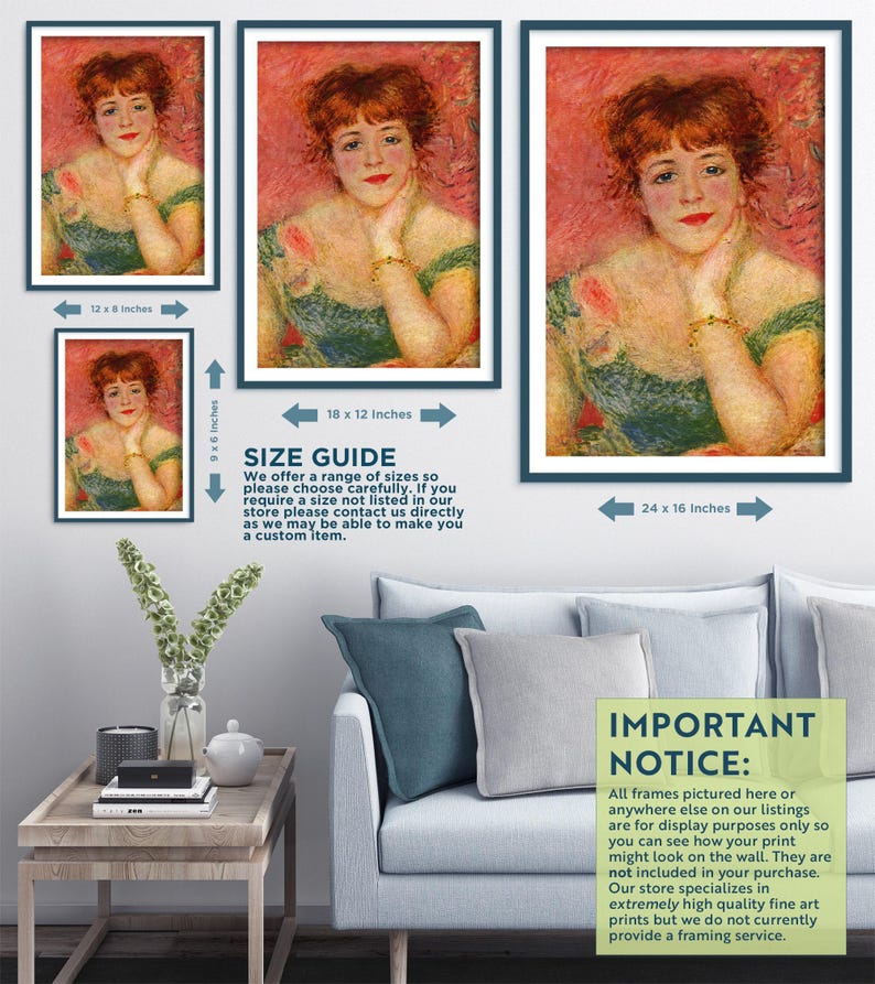 Pierre-Auguste Renoir - Portrait of Actress Jeanne Samary (1877) - Giclee Art Print Painting Photo Poster Museum Fine Gift Home Wall Décor image 5