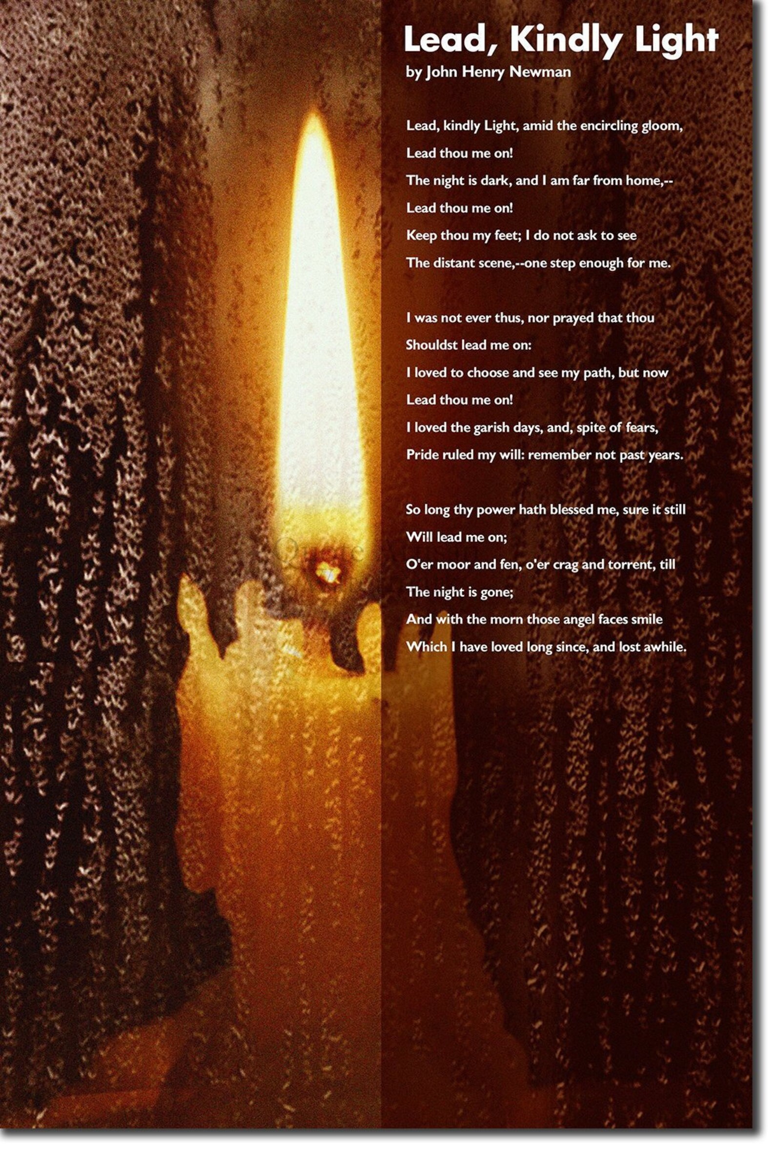 Lead Kindly Light Poem by John Henry Newman Art Print Etsy New Zealand