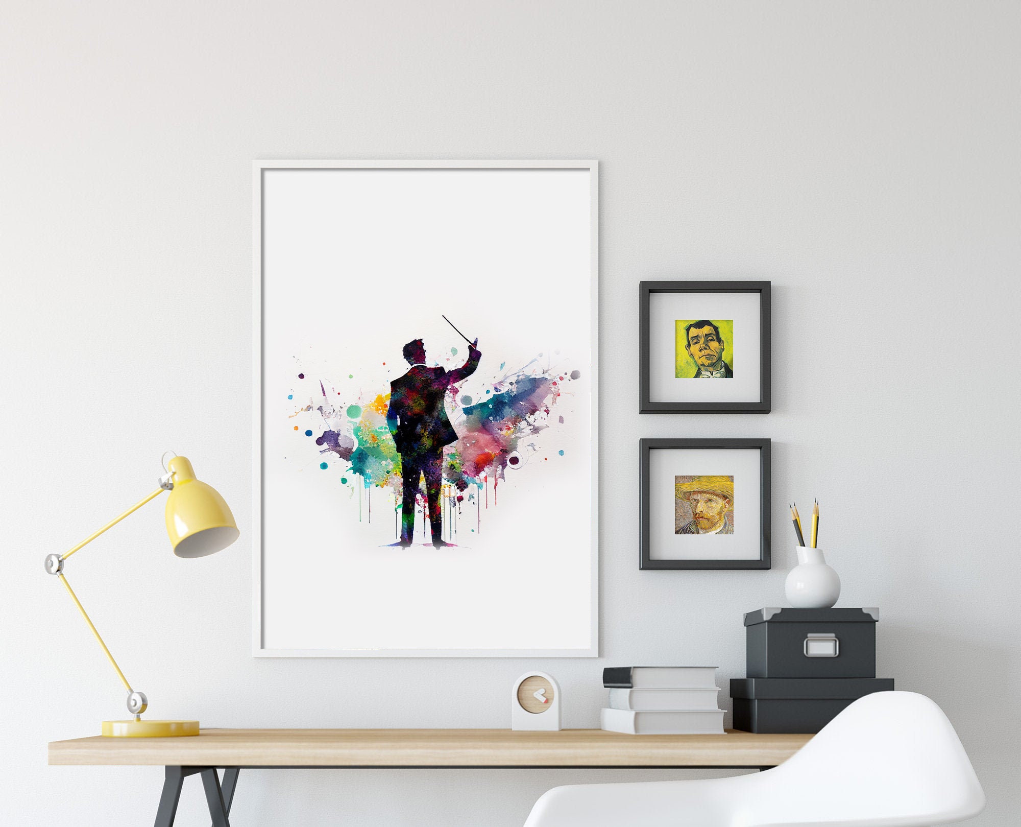 Conductor Watercolour - Art Print Poster - Colourful Paint