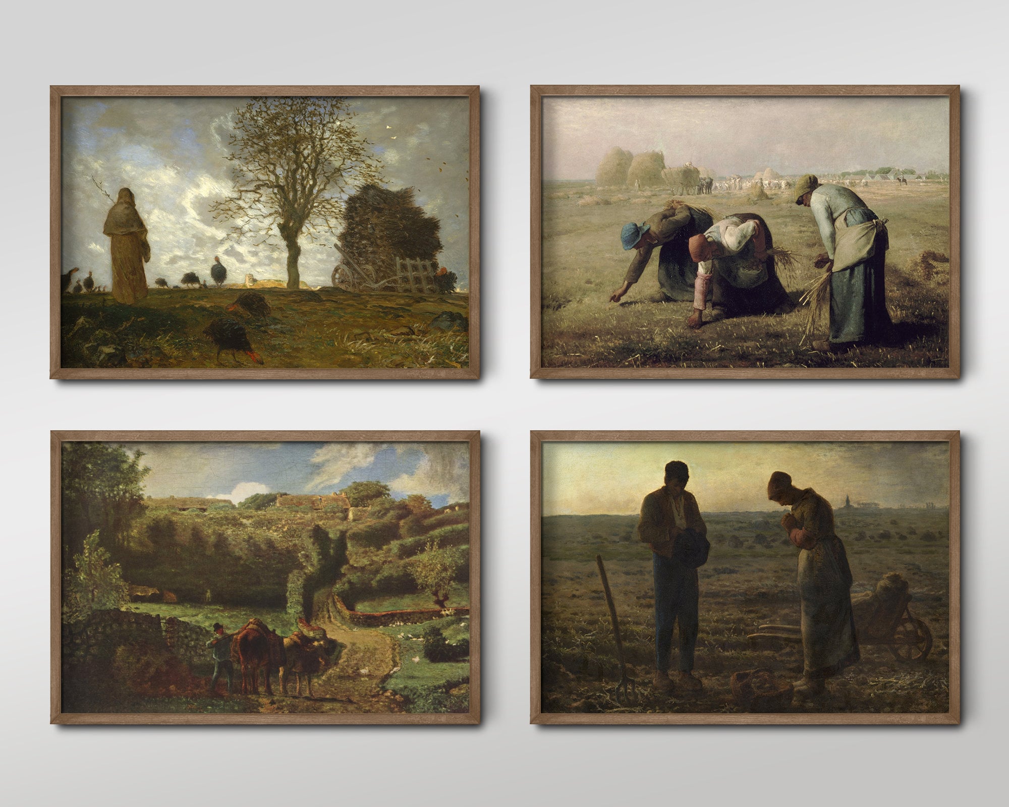 Set of Four Jean-francois Millet Prints - 4 Classic Paintings