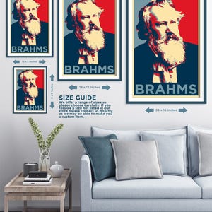 Johannes Brahms Original Art Print - Photo Poster Gift - Composer Musician Classical Music image 4