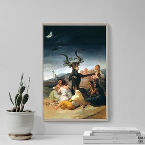 Francisco Goya - Witches Sabbath (1798) - Classic Painting Photo Poster Print Art Gift Home Wall Decor - Fairytale Drawing