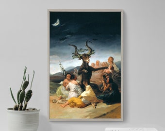 Francisco Goya - Witches Sabbath (1798) - Classic Painting Photo Poster Print Art Gift Home Wall Decor - Fairytale Drawing