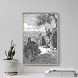 Gustave Dore - Noah Curses Ham and Canaan (1866) - Drawing Photo Poster Print Art Gift Home Museum Gallery Giclee Bible