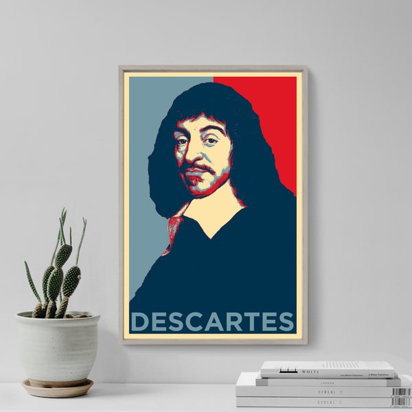 René Descartes Original Art Print - Photo Poster Gift Wall Home Decor - Hope Rene French Philosophy Maths Mathematician Cartesian