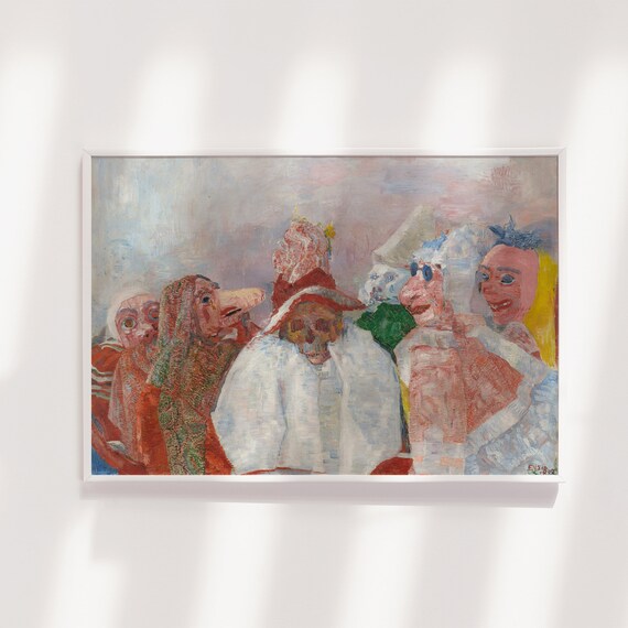 James Ensor - Masks Confronting Death (1888) - Classic Painting