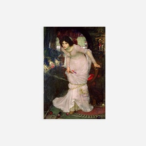John William Waterhouse - The Lady of Shalott Looking at Lancelot (1894) - Art Print Poster Painting - Museum Quality Giclee Home Wall Décor