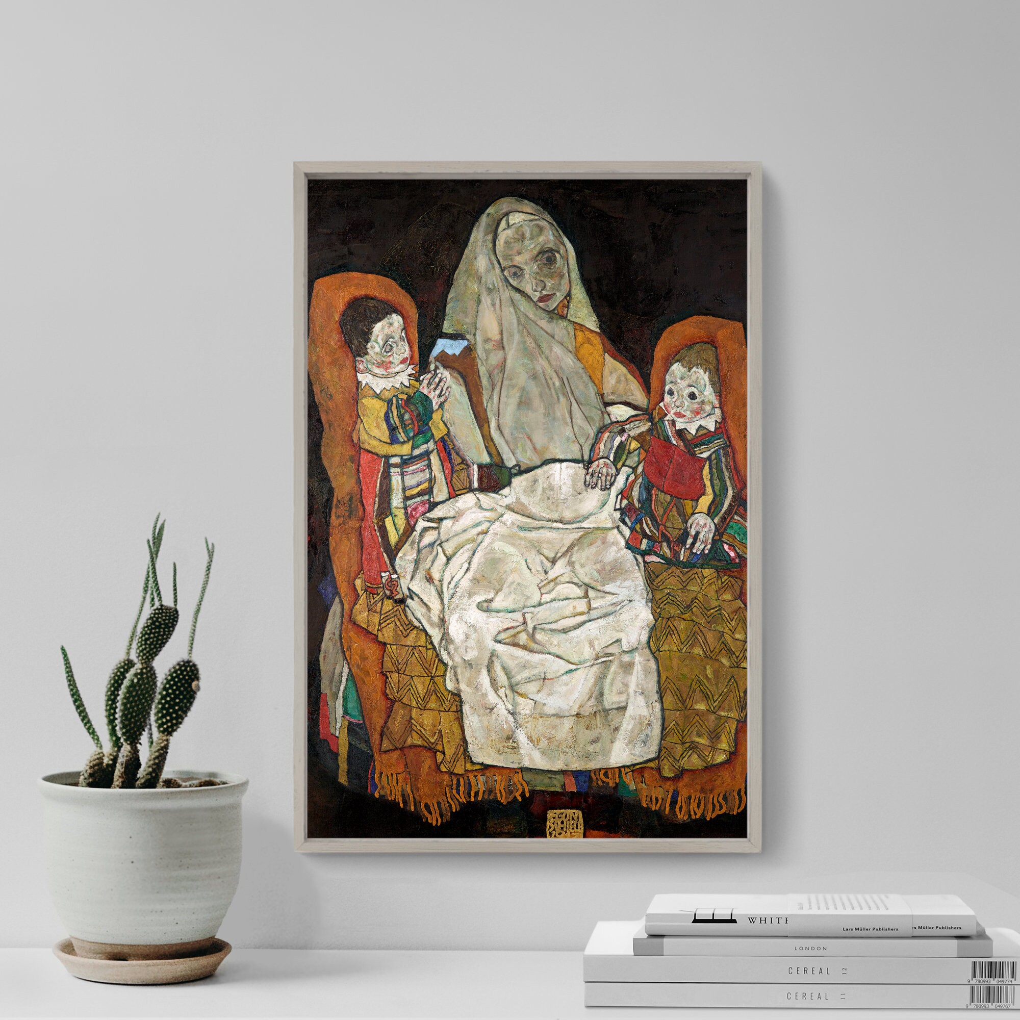 エゴン・シーレ - 母と二人の子供（1917年） - クラシック絵画写真