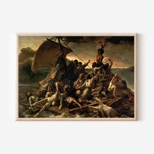 Theodore Gericault - The Raft of the Medusa (1819) - Classic Painting Photo Poster Print Art Gift Wall Home Decor - Théodore Géricault Flood