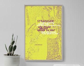 Stranger - Poem by Walt Whitman - Art Print Poster Gift Photo Quote Wall Home Decor - Man Walking If you meet me