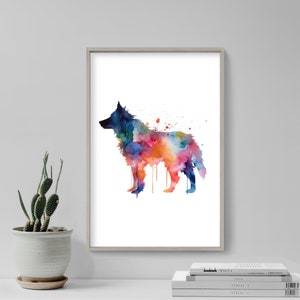 Watercolour Animal Collie - Art Print Poster Painting - Museum Quality Giclee Home Wall Décor