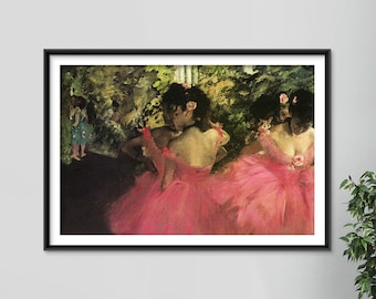 エドガー・ドガ - ピンクのドレスを着た踊り子たち (1885) - 古典絵画
