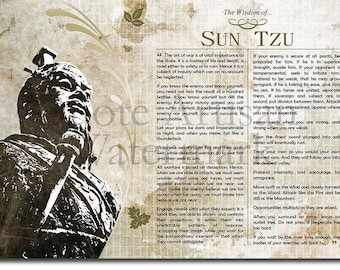 The Wisdom of Sun Tzu - Original Art Print Featuring His Greatest Quotes - Beautiful Glossy Photo Poster Gift The Art of War #CLOSEXP