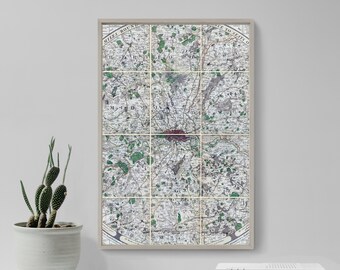 Reproduction of a Vintage London Map from 1791 - Photo Poster Print Wall Home Decor Art Street Home Old Archive