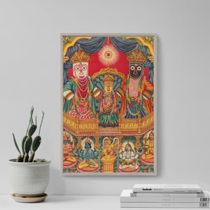 Shri Shri Jagannatha (Krishna as the Lord of the World) (1890) - Classic Painting Photo Poster Print Art Gift Home Wall Decor - Hindu God