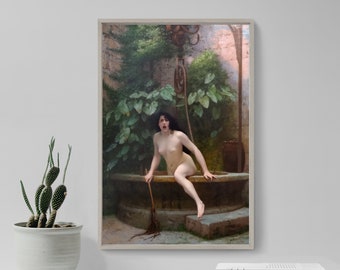 Jean-Leon Gerome - Truth Coming out of Her Well (1896) - Classic Painting Photo Poster Print Art Gift Home Wall Decor - Jean-Léon Gérôme