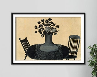 Horace Pippin - Table and two Chairs (1946) - Reproduction of a Classic Painting - Photo Poster Print Art Black Artist African American