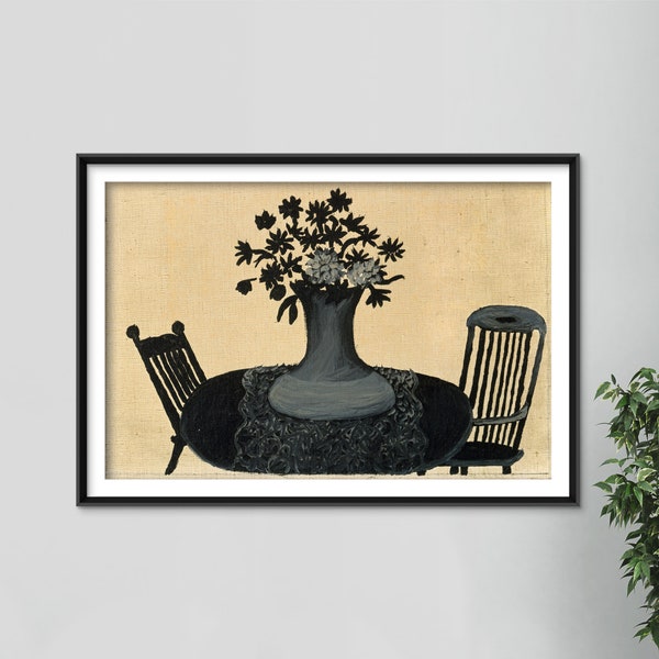 Horace Pippin - Table and two Chairs (1946) - Reproduction of a Classic Painting - Photo Poster Print Art Black Artist African American