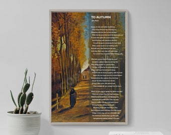 To Autumn Poem by John Keats - Trees - Art Print Poster Gift Photo Quote Wall Home Decor Row of Trees Painting Forest Walk Picture