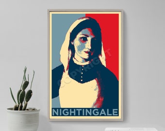 Florence Nightingale Original Art Print - Photo Poster Gift - Nursing Social Reform Florance Hope 12x8 Inch 15x10 18x12 24x16 NHS Health