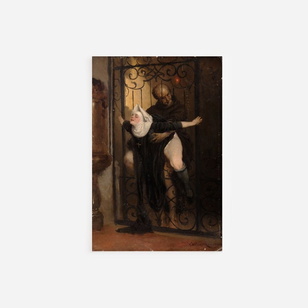 Heinrich Lossow - The Sin (1880) - Art Print Poster Painting - Museum Quality Giclee Home Wall Décor