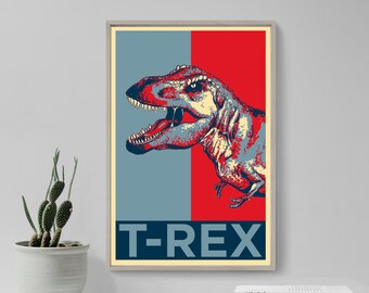 ティラノサウルス・レックス オリジナルアートプリント - 写真ポスター ギフト 壁掛け ホームデコレーション - T-Rex 恐竜 子供部屋 恐竜ファン T-Rex ジュラ紀の骨格