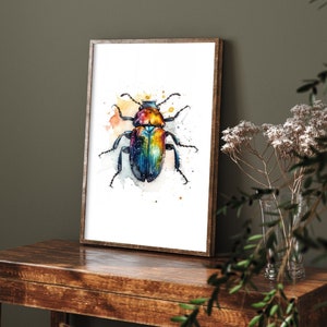 Watercolour Animal Bark Beetle - Art Print Poster Painting - Museum Quality Giclee Home Wall Décor