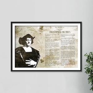 The Wisdom of Christopher Columbus - Original Art Print Featuring His Greatest Quotes  - Beautiful Glossy Photo Poster Gift Discovered USA